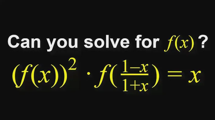 Solving a Functional Equation